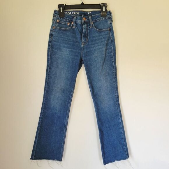 J. Crew 10" Billie Demi Boot Crop Medium Wash Blue 27 - Picture 1 of 9